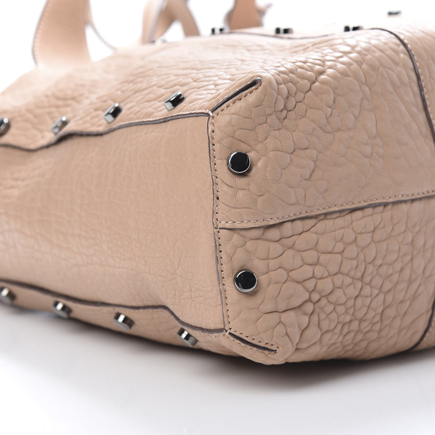 Grained Calfskin Studded Lockett Shopper Tote Ballet Pink