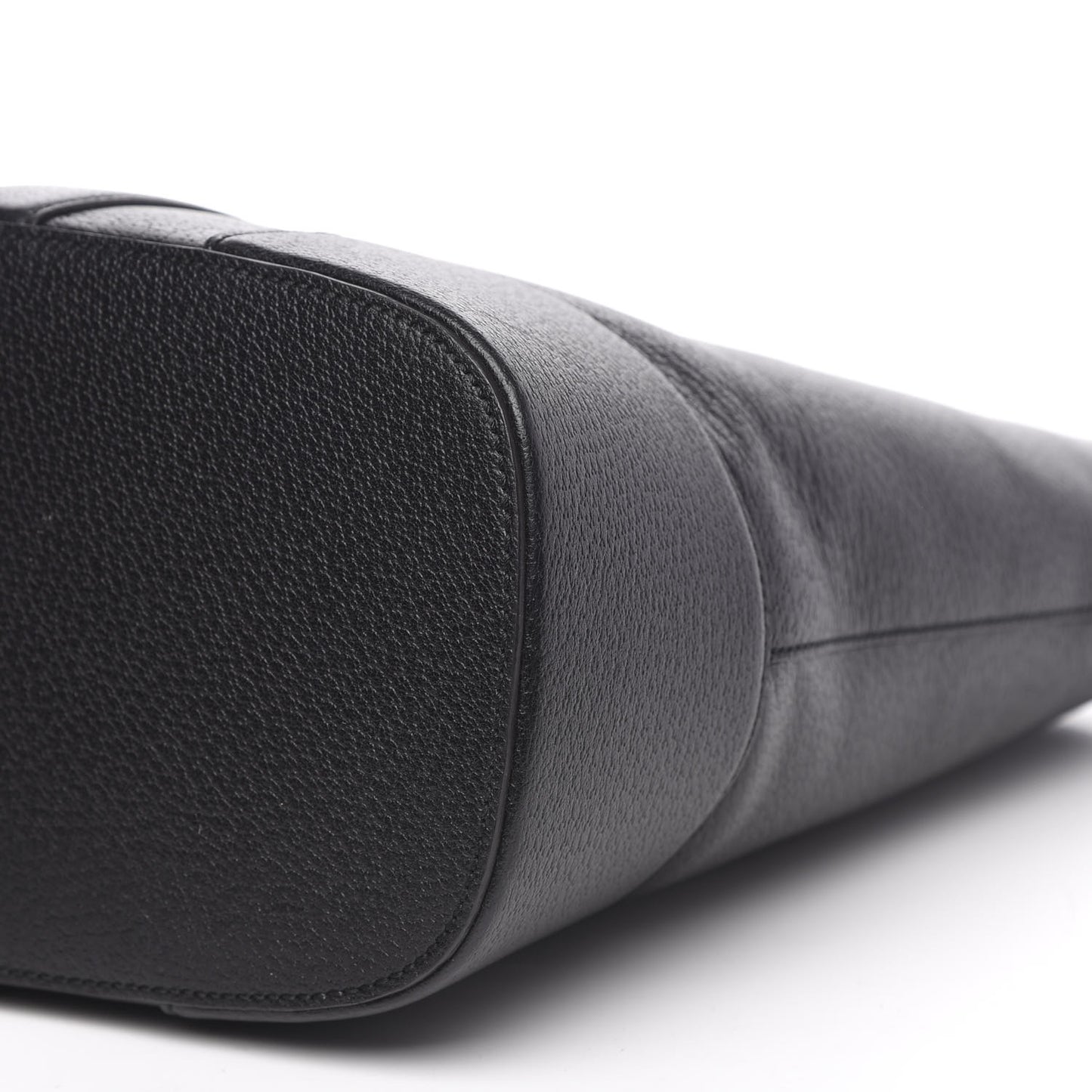 Textured Dollar Calfskin Web Tote Black