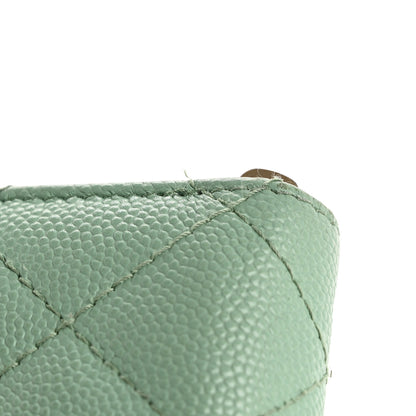 Chanel Caviar Quilted Zip Coin Purse Light Green 11 of 16