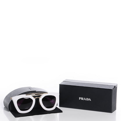 Prada Acetate Cinema Sunglasses SPR 09QS White 4 of 8