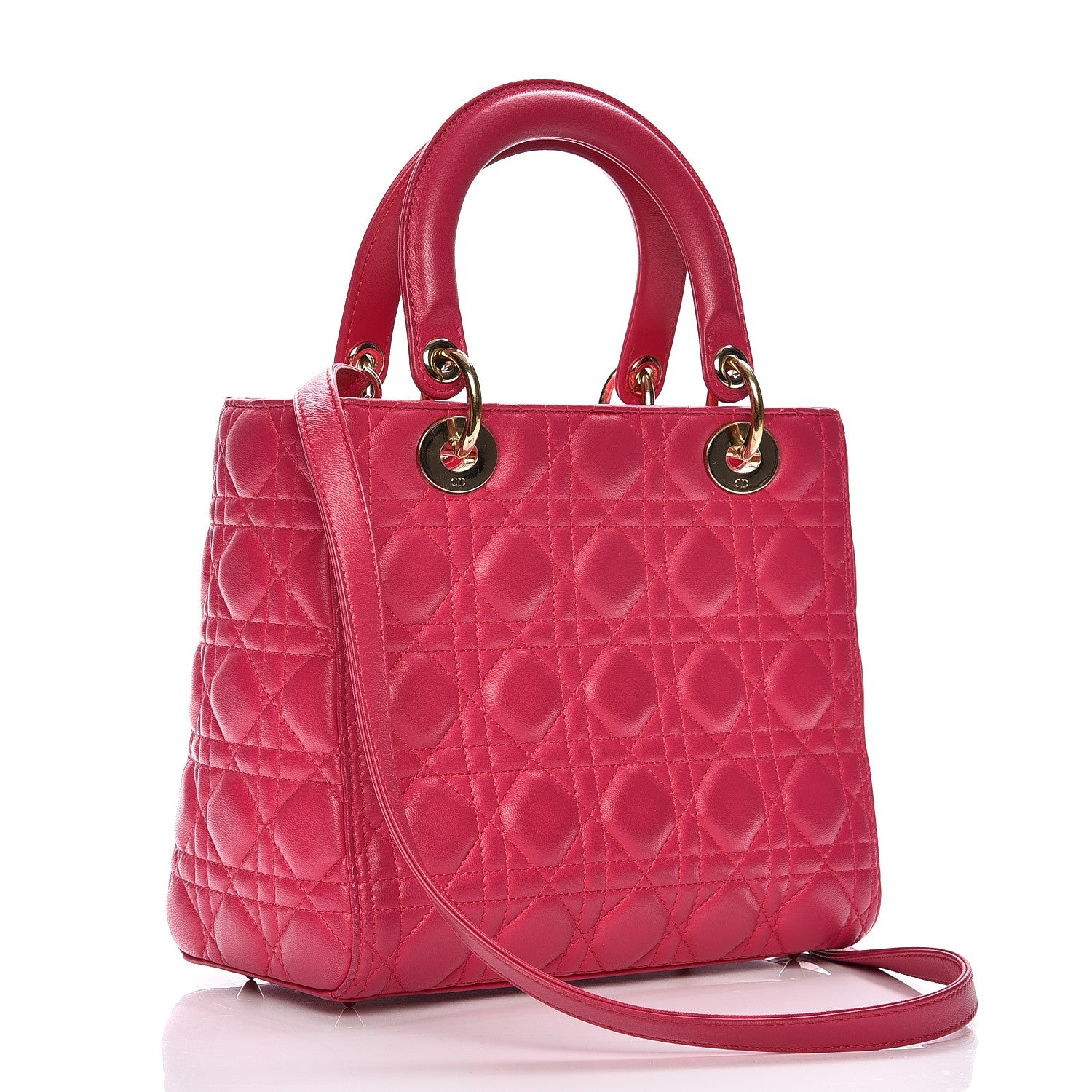 Christian Dior Lambskin Cannage Medium Lady Dior Pink 4 of 14