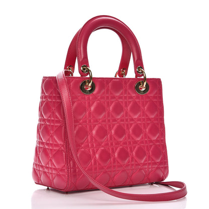 Christian Dior Lambskin Cannage Medium Lady Dior Pink 4 of 14