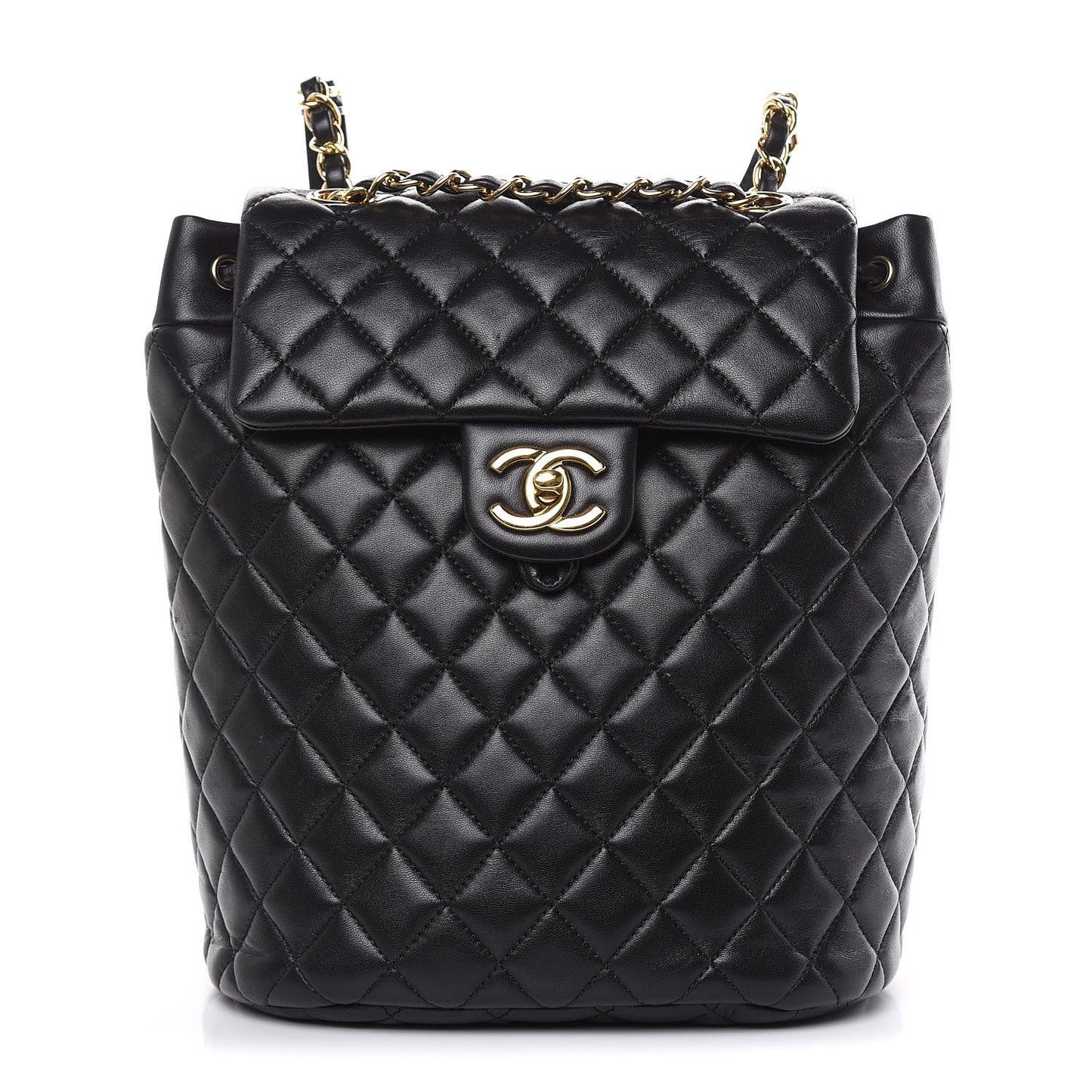 Lambskin Quilted Small Urban Spirit Backpack Black