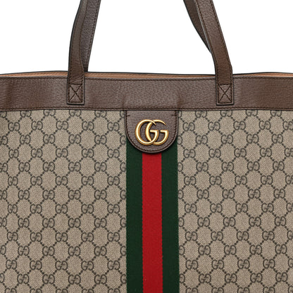 Gucci GG Supreme Monogram Web Ophidia Tote Brown 6 of 9