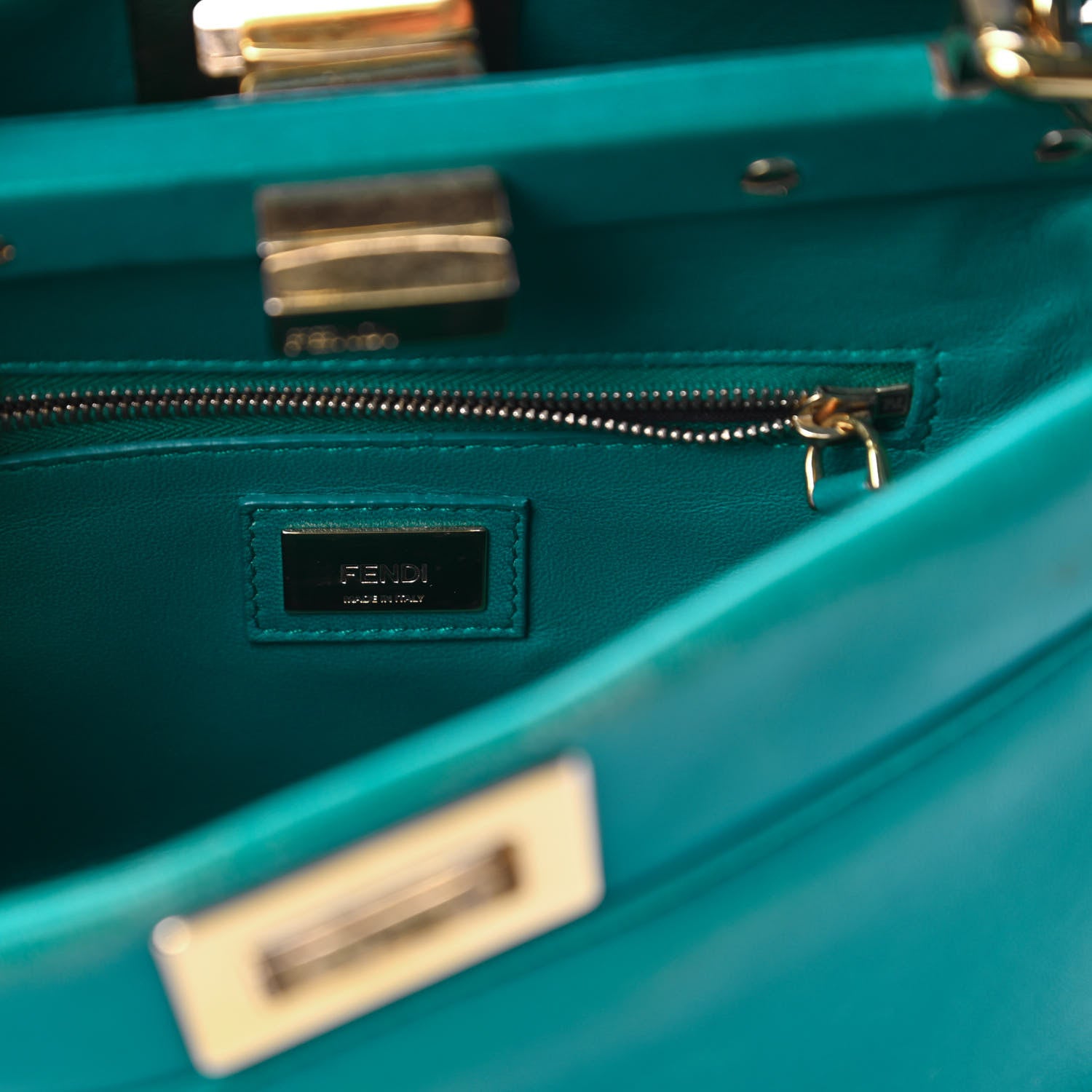 Fendi Nappa Mini Peekaboo Iconic Satchel Lago 8 of 12