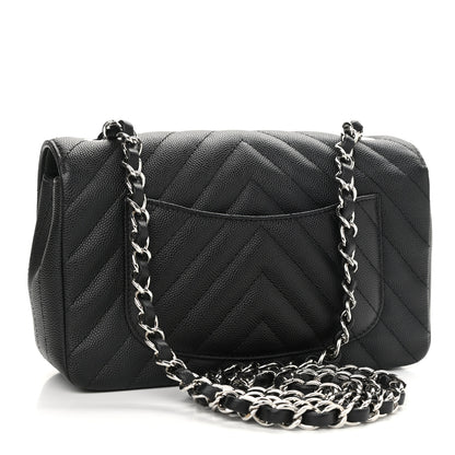 Chanel Caviar Chevron Quilted Mini Rectangular Flap Black 3 of 10