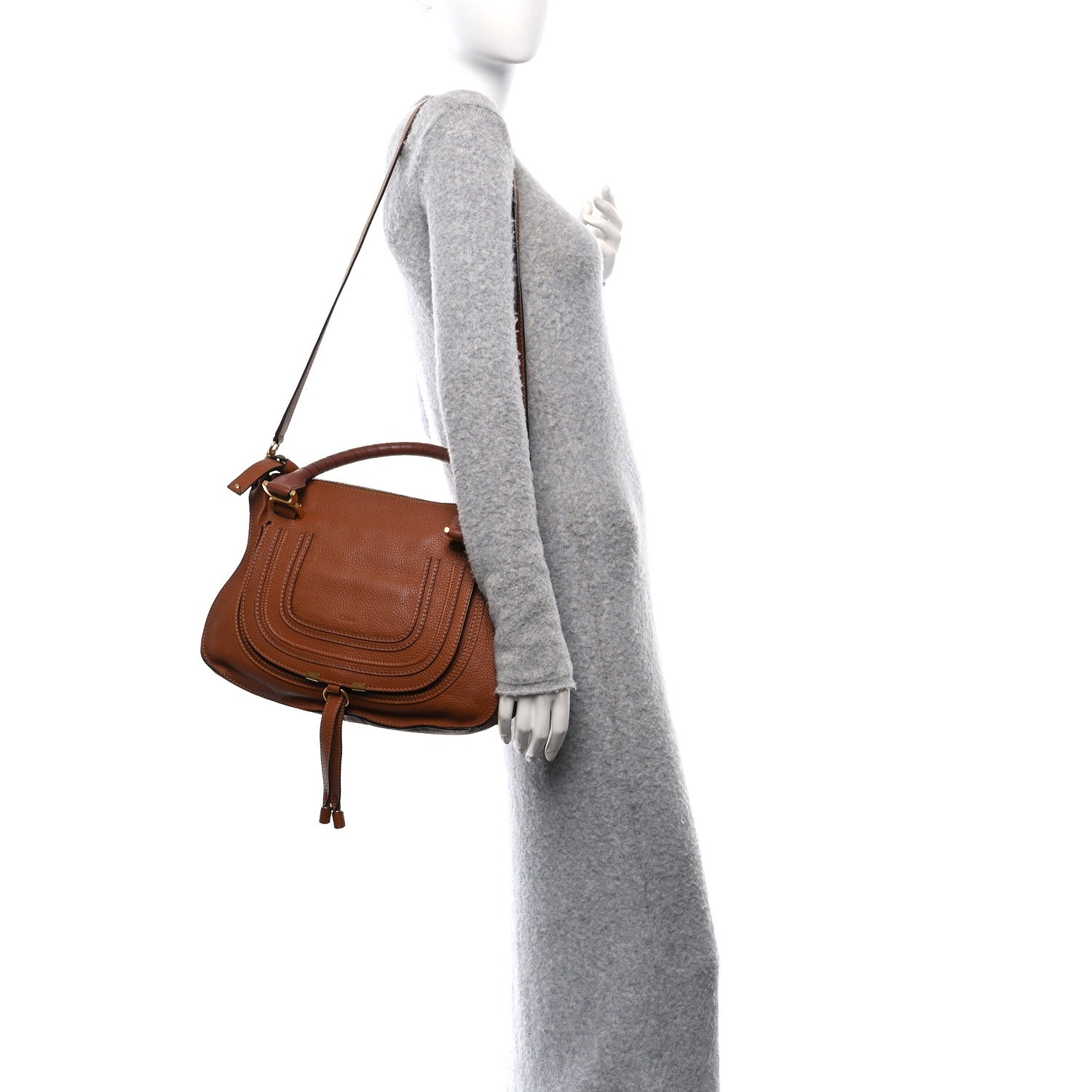 Chloe Calfskin Medium Marcie Satchel Tan 2 of 12
