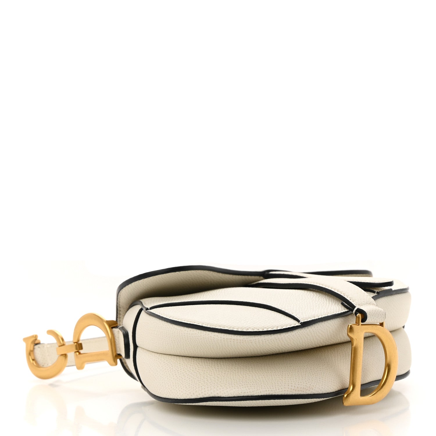 Christian Dior Grained Calfskin Mini Saddle Bag White 4 of 12