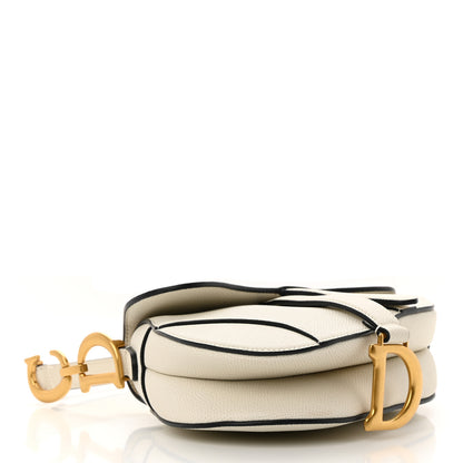 Christian Dior Grained Calfskin Mini Saddle Bag White 4 of 12