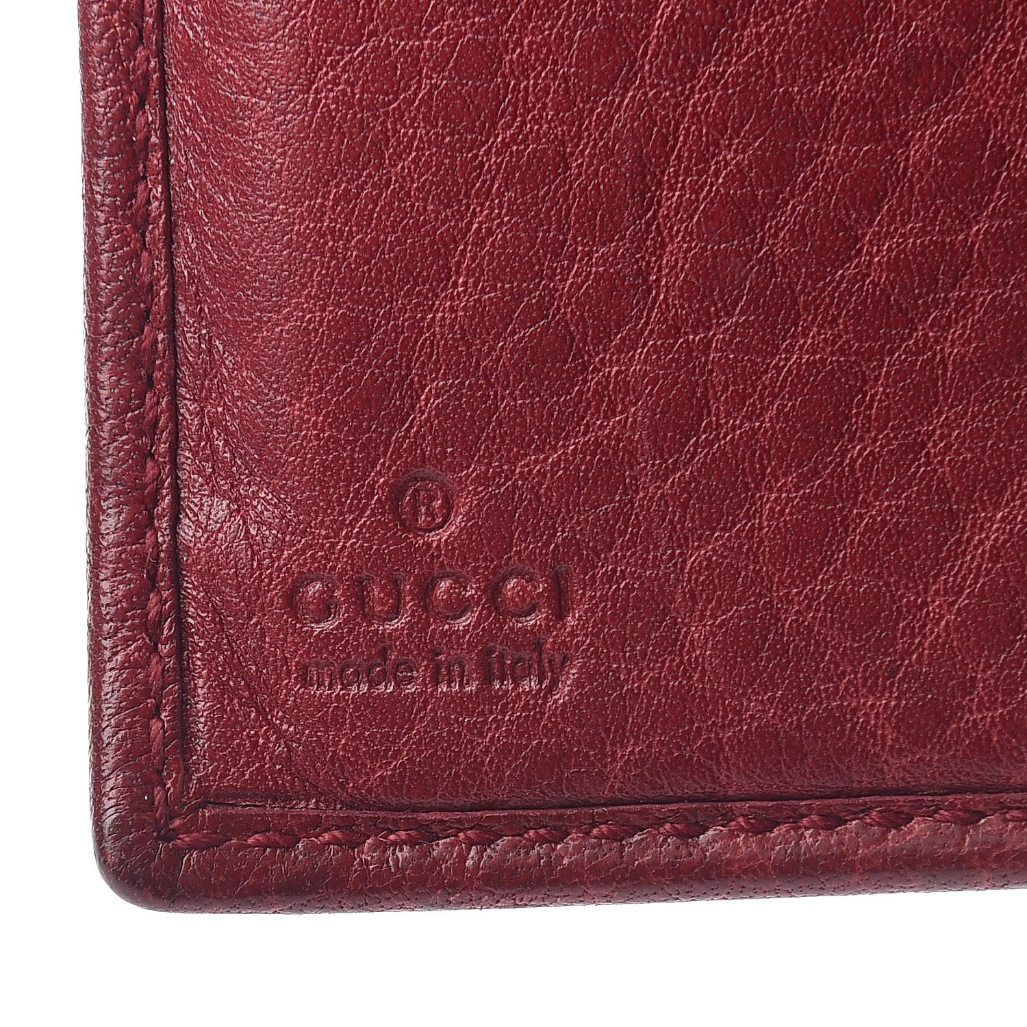 Gucci Dollar Calfskin Interlocking G Compact Wallet Red 5 of 5