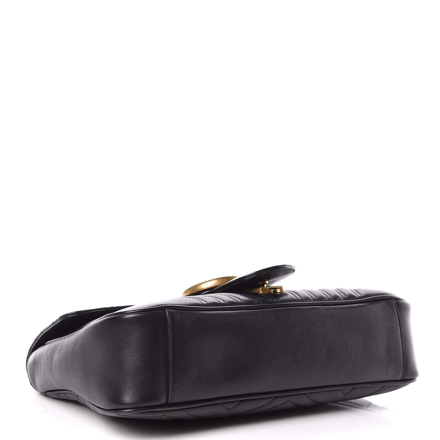 Calfskin Matelasse Medium GG Marmont Shoulder Bag Black