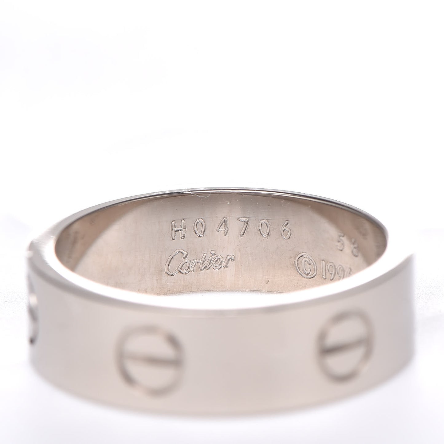 18K White Gold 6mm LOVE Ring 58 8.25