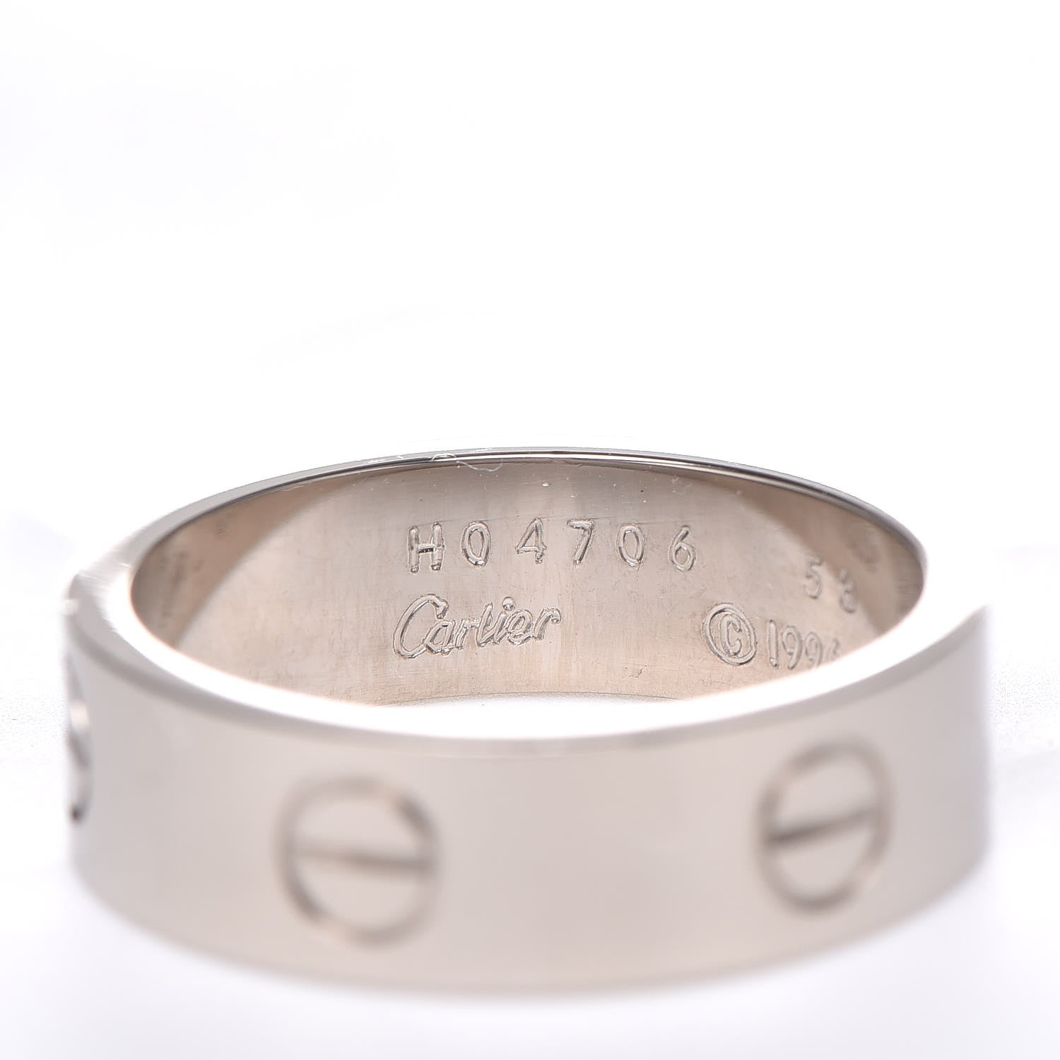Cartier 18K White Gold 6mm LOVE Ring 58 8.25 3 of 5