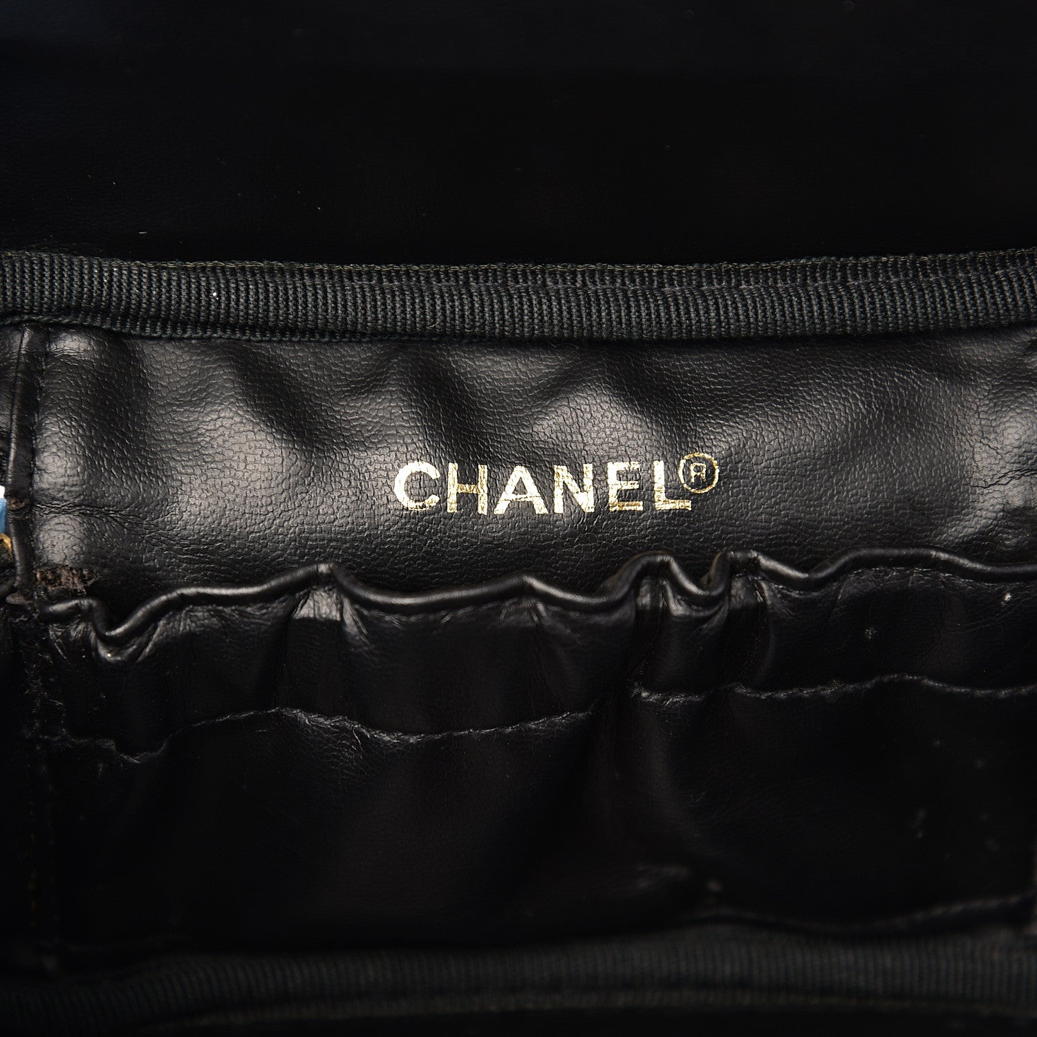 Chanel Lambskin Vanity Cosmetic Case Black 5 of 10