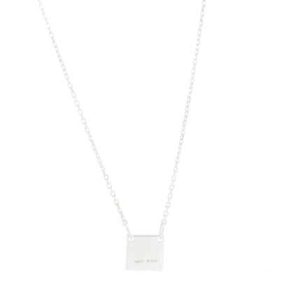 Gucci Sterling Silver Logo Square Tag Necklace 3 of 4
