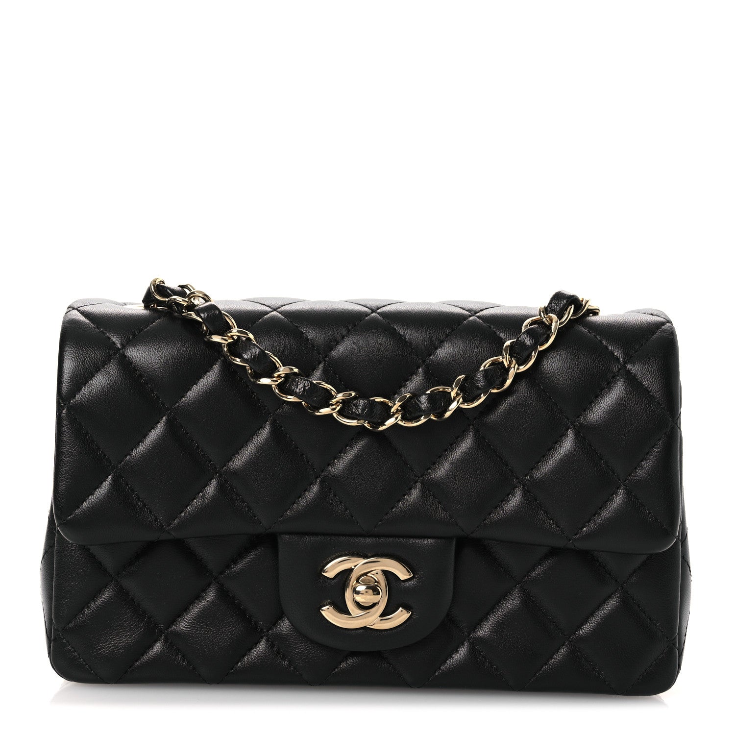 Chanel Lambskin Quilted Mini Rectangular Flap Black 1 of 12