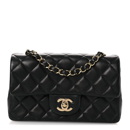 Chanel Lambskin Quilted Mini Rectangular Flap Black 1 of 12