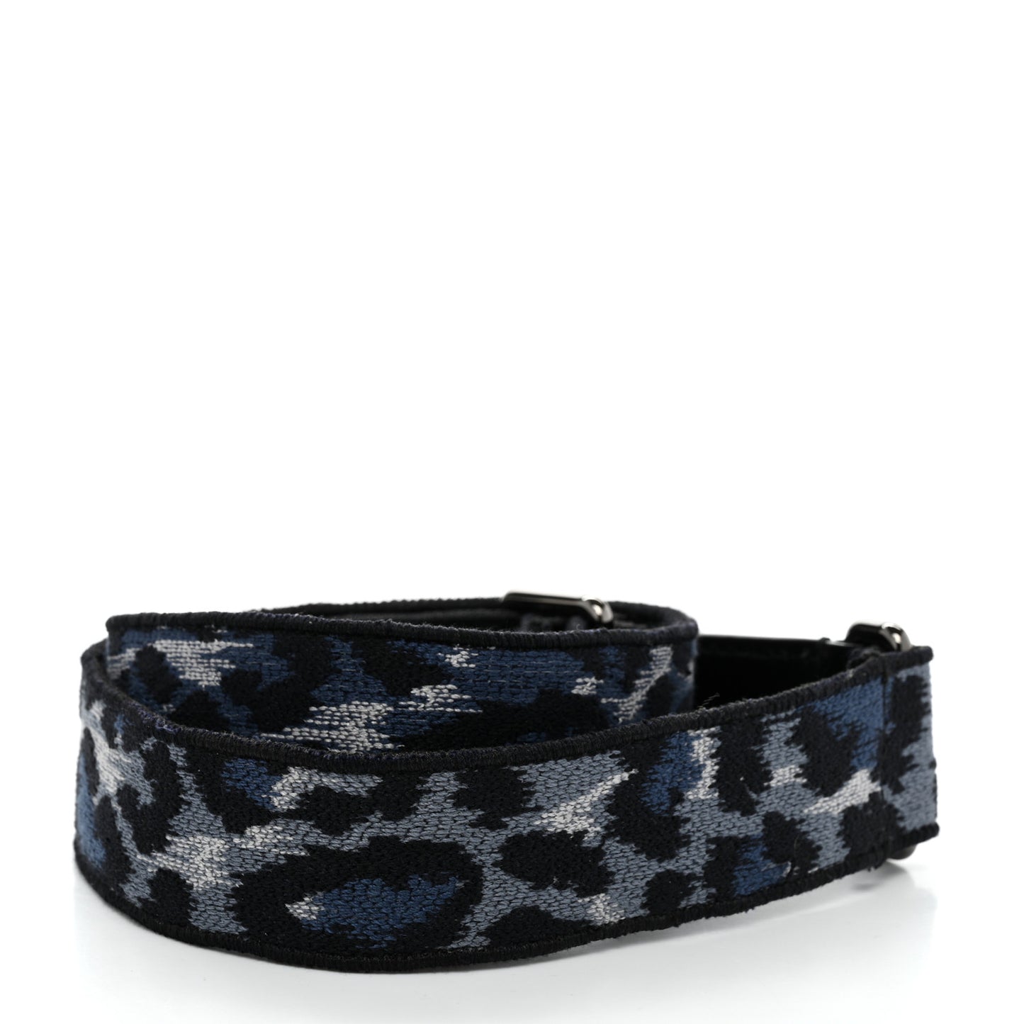 Canvas Mizza Embroidered Leopard Shoulder Strap Bleu Black