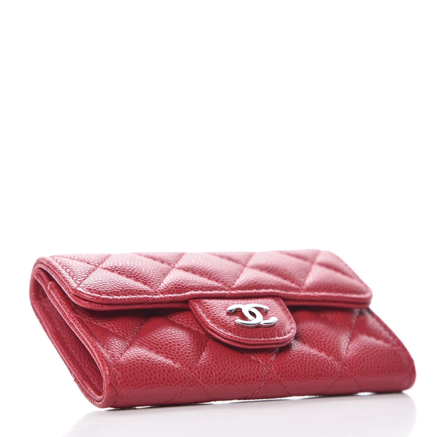 Chanel Caviar Quilted Flap Card Holder Dark Red 4 of 9