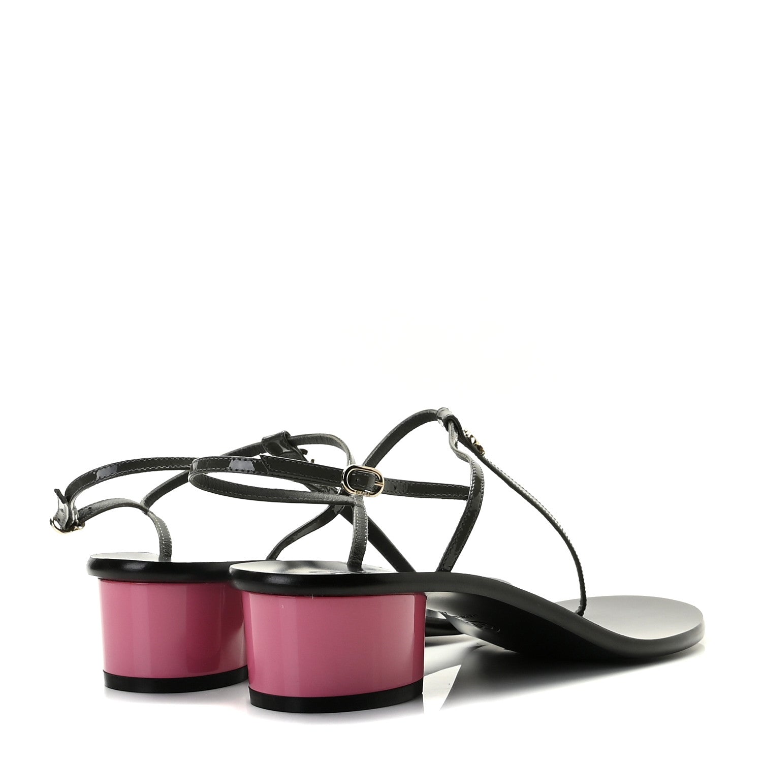 Chanel Patent CC Thong Sandals 40 Grey Pink 4 of 10