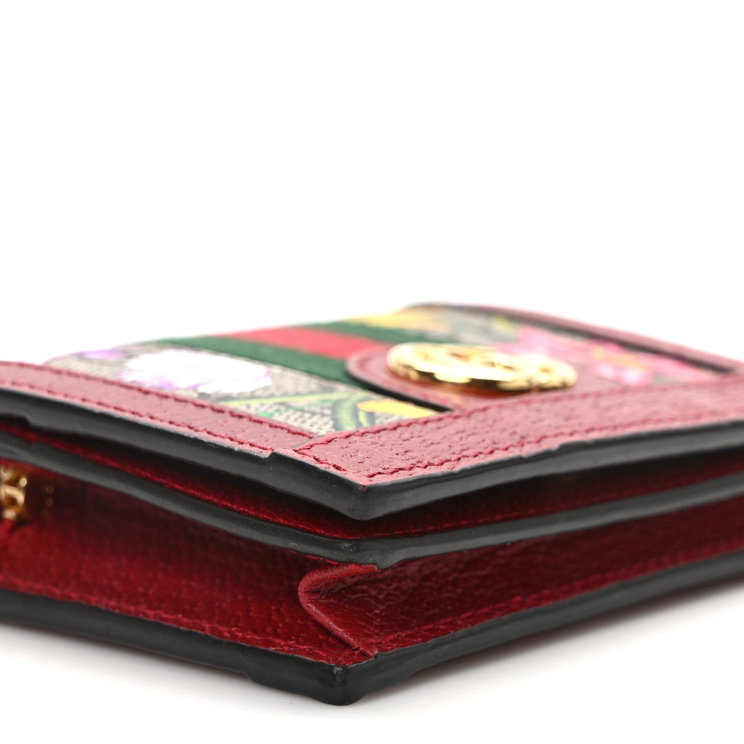Gucci GG Supreme Monogram Flora Web Ophidia Card Case Red 6 of 7