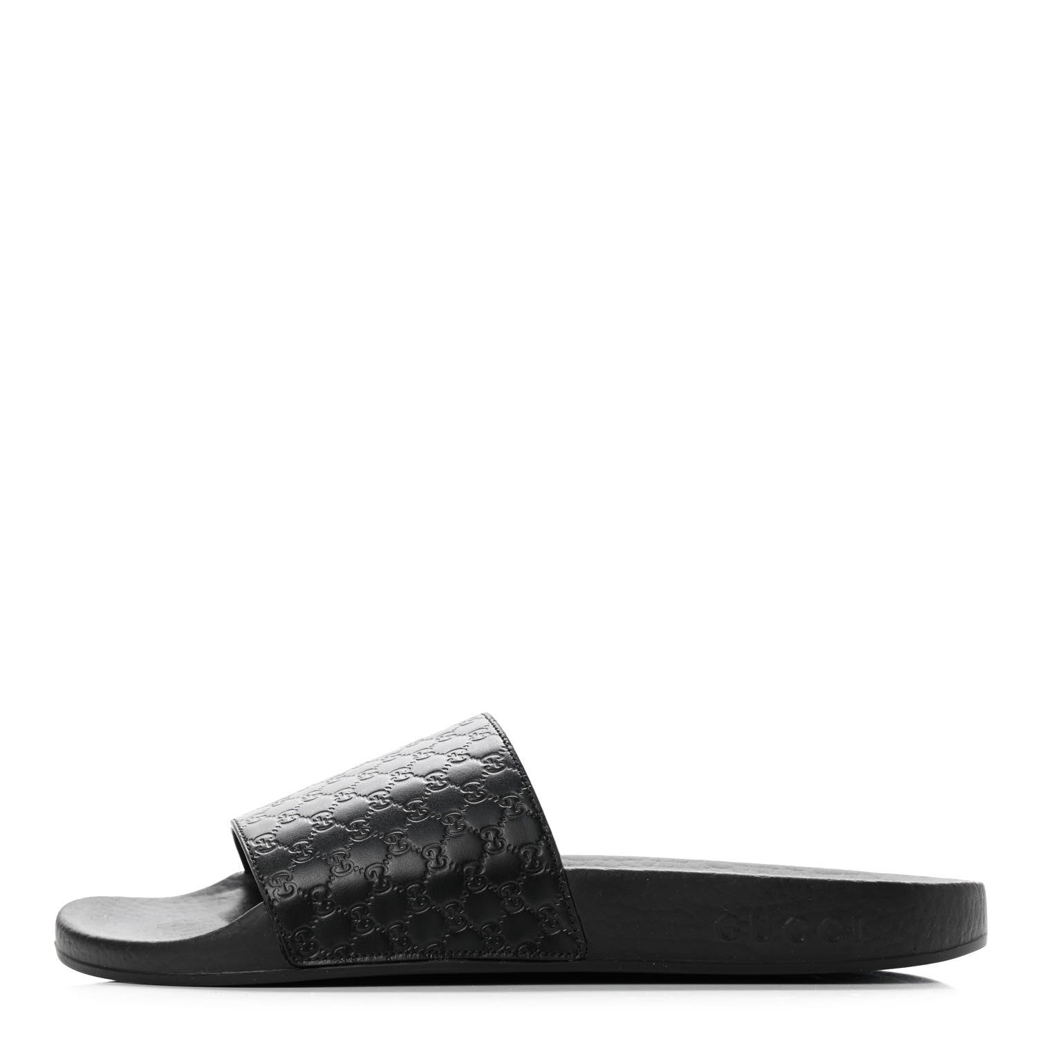 Gucci Microguccissima Slide Sandals 39 Black 1 of 8