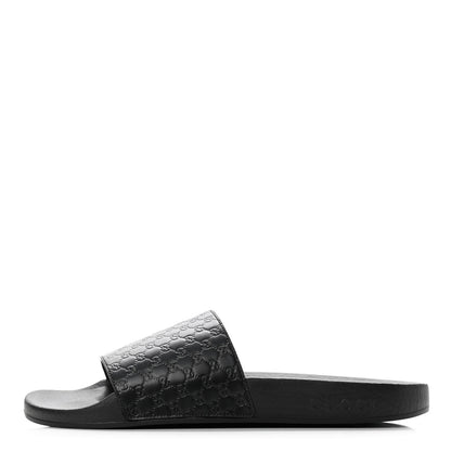Gucci Microguccissima Slide Sandals 39 Black 1 of 8