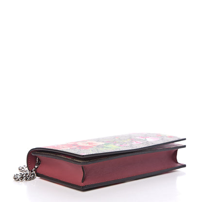 Gucci GG Supreme Monogram Blooms Chain Wallet Beige Multicolor Dry Rose 4 of 9