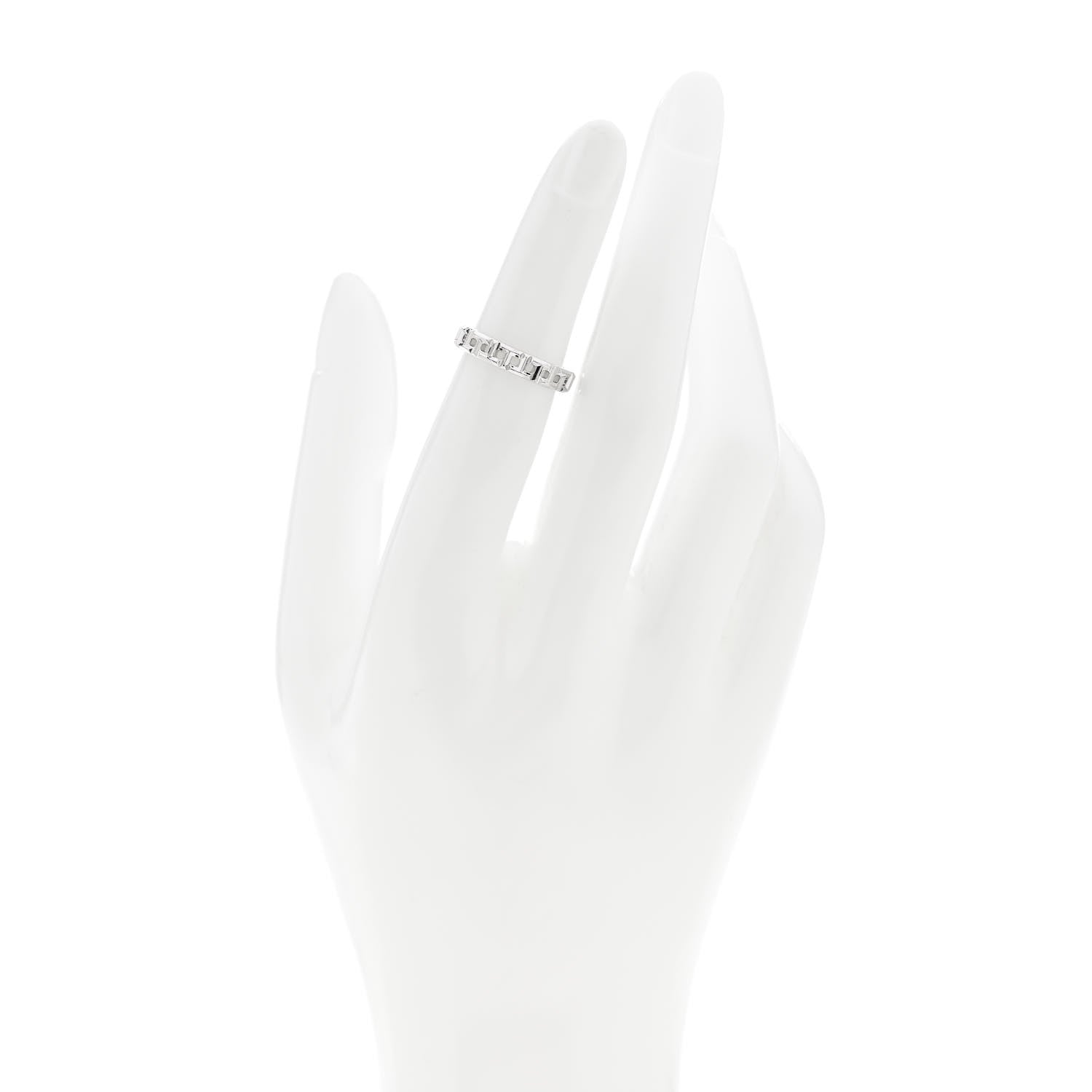 Tiffany 18K White Gold Narrow T True Band Ring 48 4.5 2 of 4
