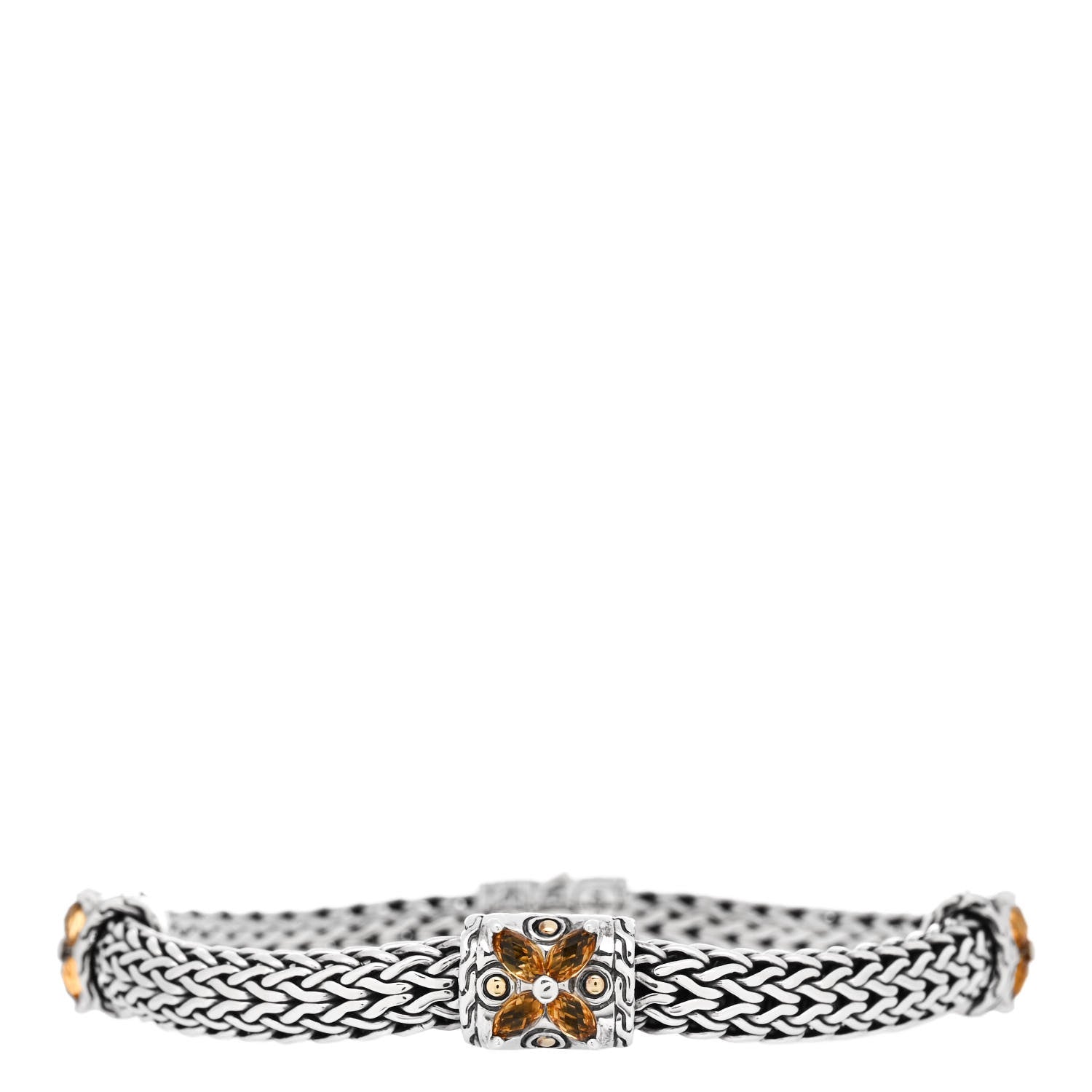 John Hardy Sterling Silver 18K Yellow Gold Citrine Batu Kawung Bracelet 1 of 3