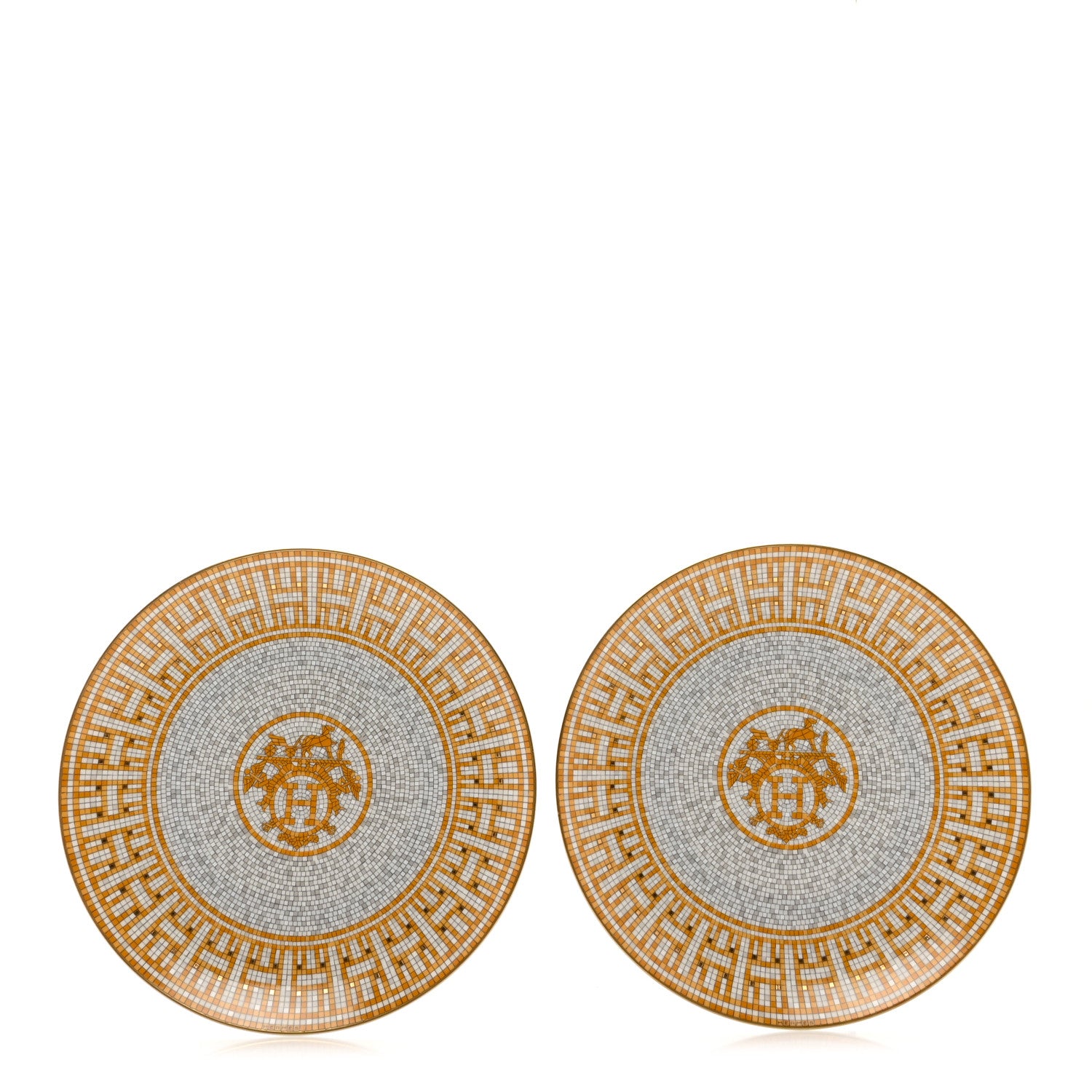 Hermes Porcelain Mosaique au 24 Dessert Plate Set of 2 1 of 8
