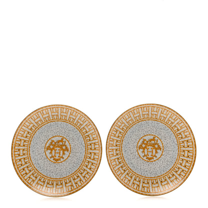 Hermes Porcelain Mosaique au 24 Dessert Plate Set of 2 1 of 8