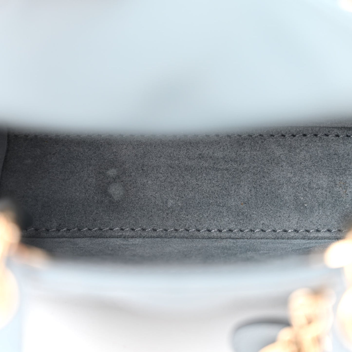 Lambskin Cannage Micro Lady Dior Cloud Gray