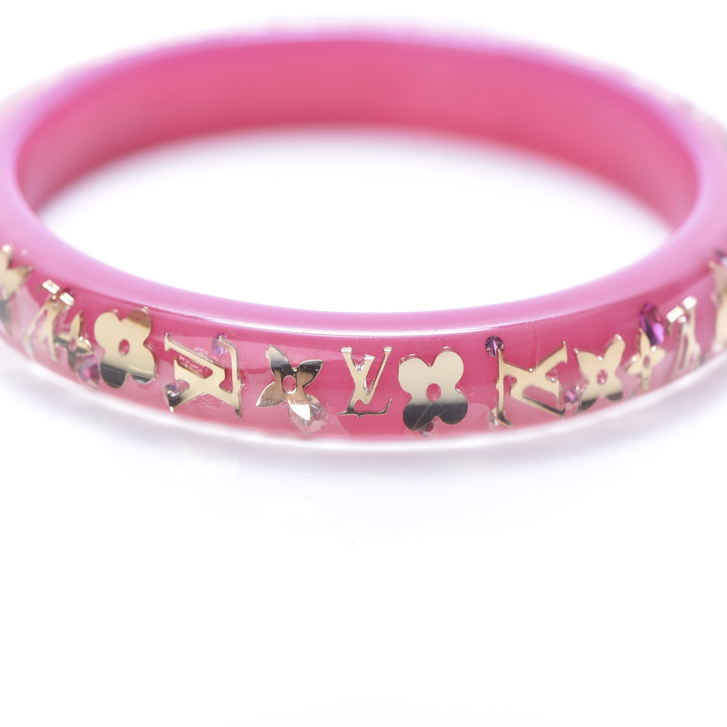 Louis Vuitton Resin Swarovski Medium Inclusion Bracelet PM Framboise 4 of 4