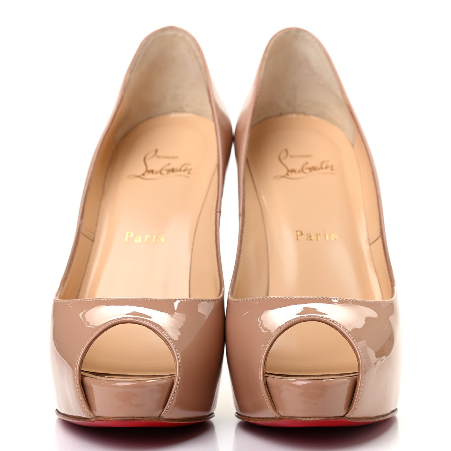 Christian Louboutin Patent New Very Prive 120 Pumps 38.5 Nude 2 of 7