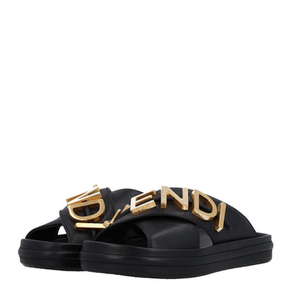 Fendi Vitello Womens Fendigraphy Slide Sandals 36 Black 4 of 11