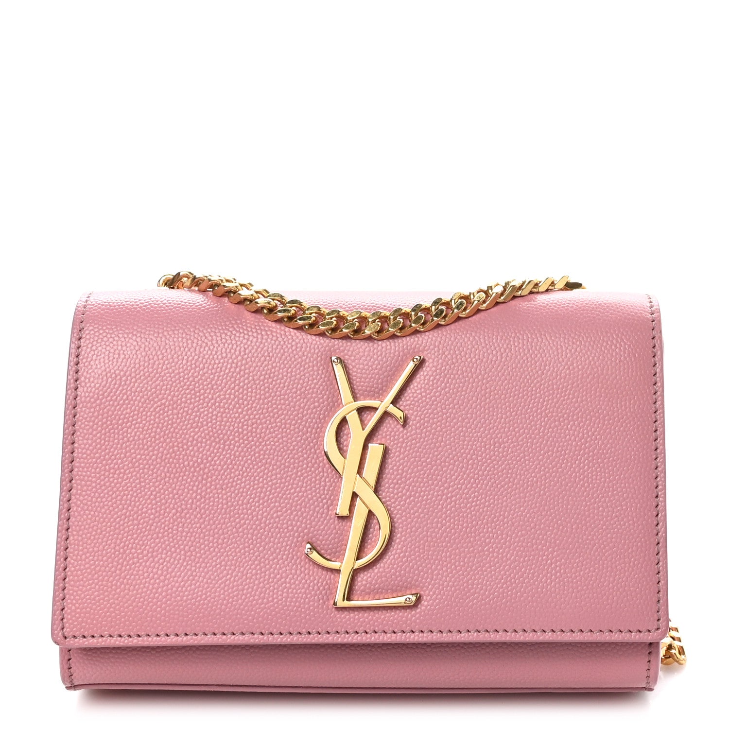 Saint Laurent Grain De Poudre Small Classic Monogram Kate Satchel Old Rose 1 of 9