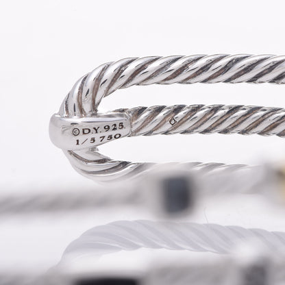 David Yurman Sterling Silver 18K Yellow Gold Black Diamond Hematite Black Onyx Three Row Confetti Cuff Bracelet 4 of 6
