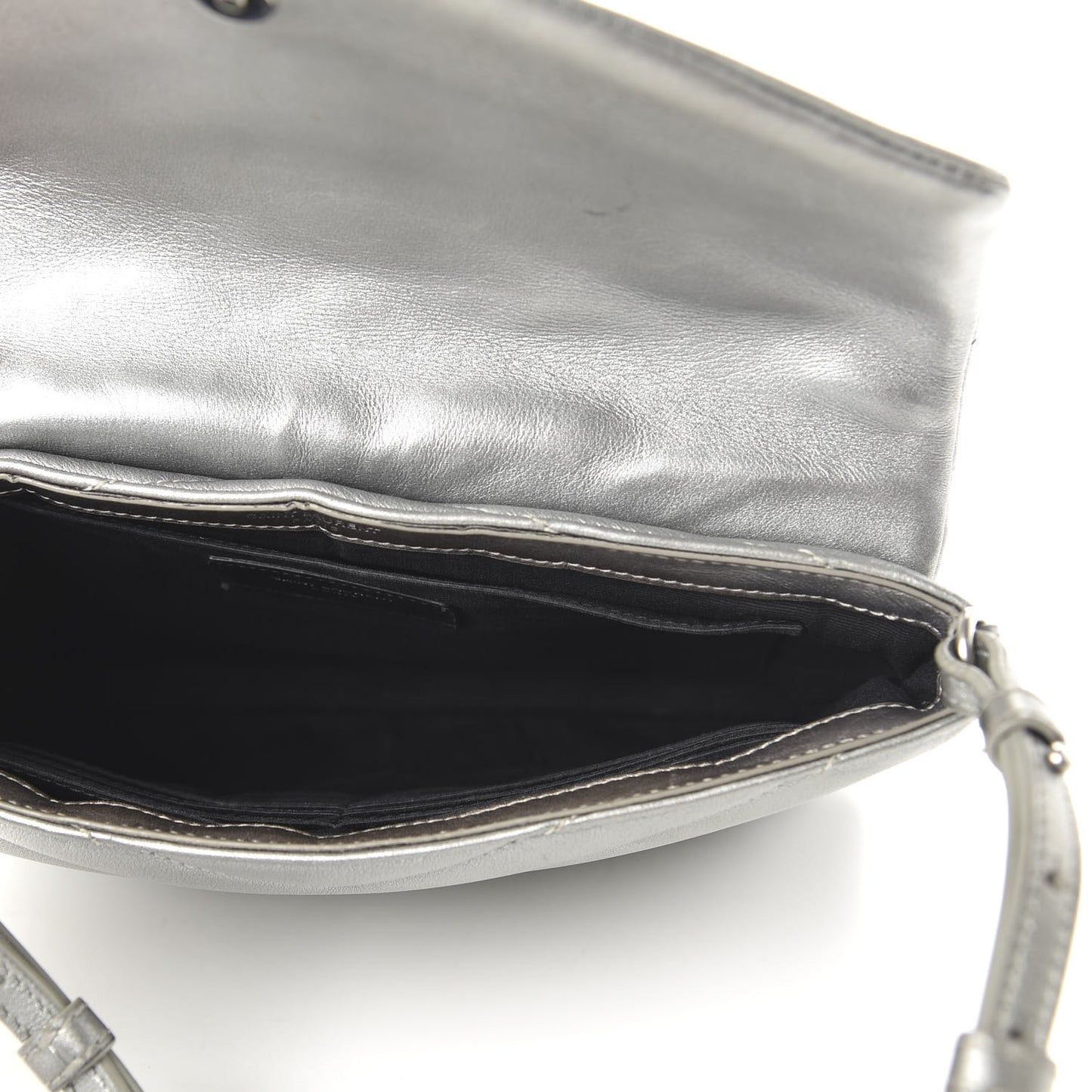 Calfskin Y Quilted Monogram Loulou Flap Bag Argento