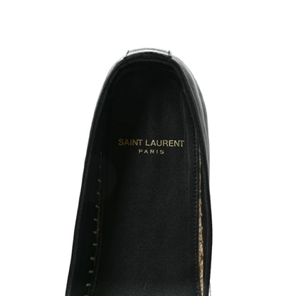 Saint Laurent Lambskin Monogram Espadrilles 38 Black 7 of 8