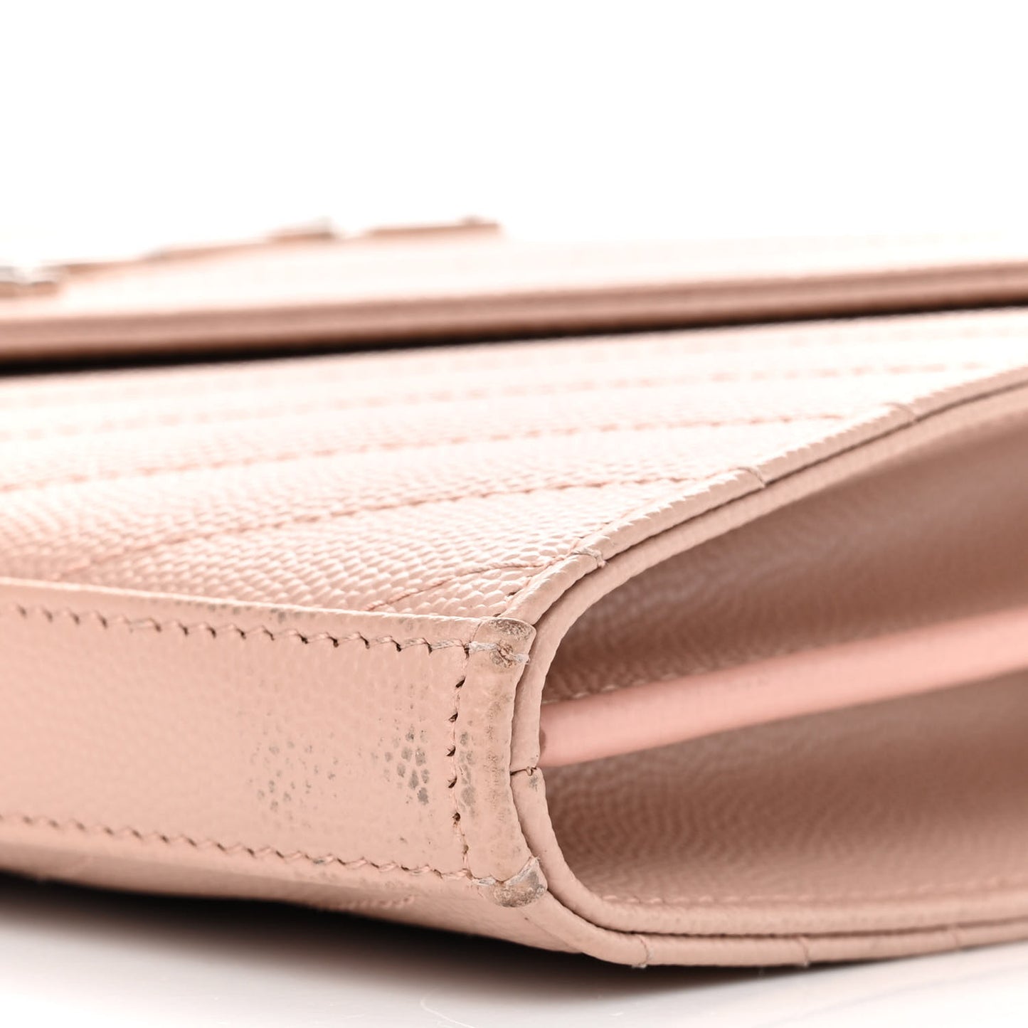 Grain De Poudre Matelasse Chevron Cassandre Chain Wallet Pale Pink