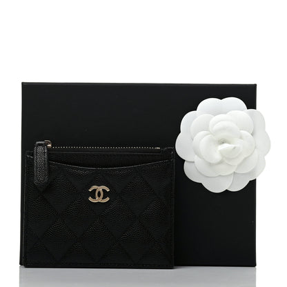 Chanel Caviar Quilted CC Zip Card Holder Black 8 of 8
