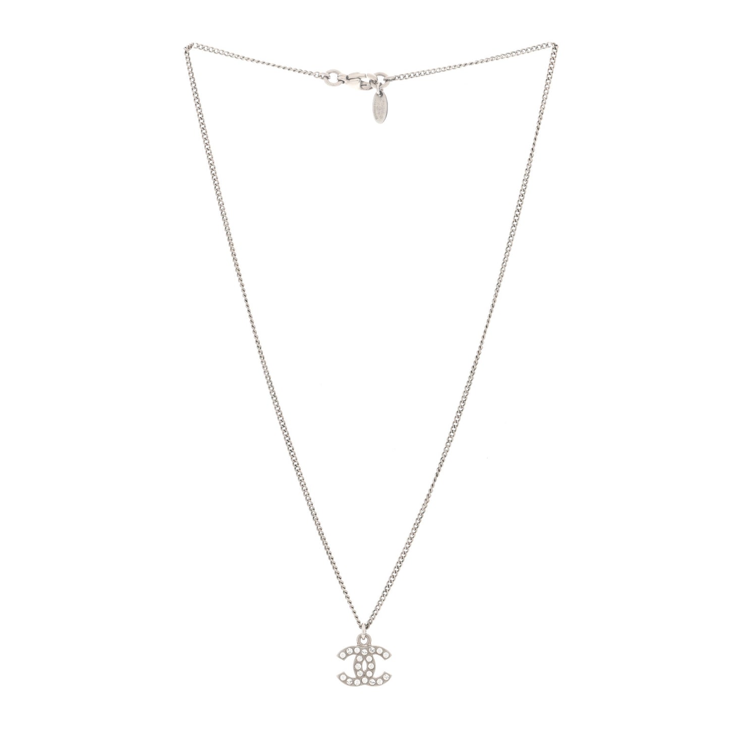 Crystal Timeless CC Necklace Silver