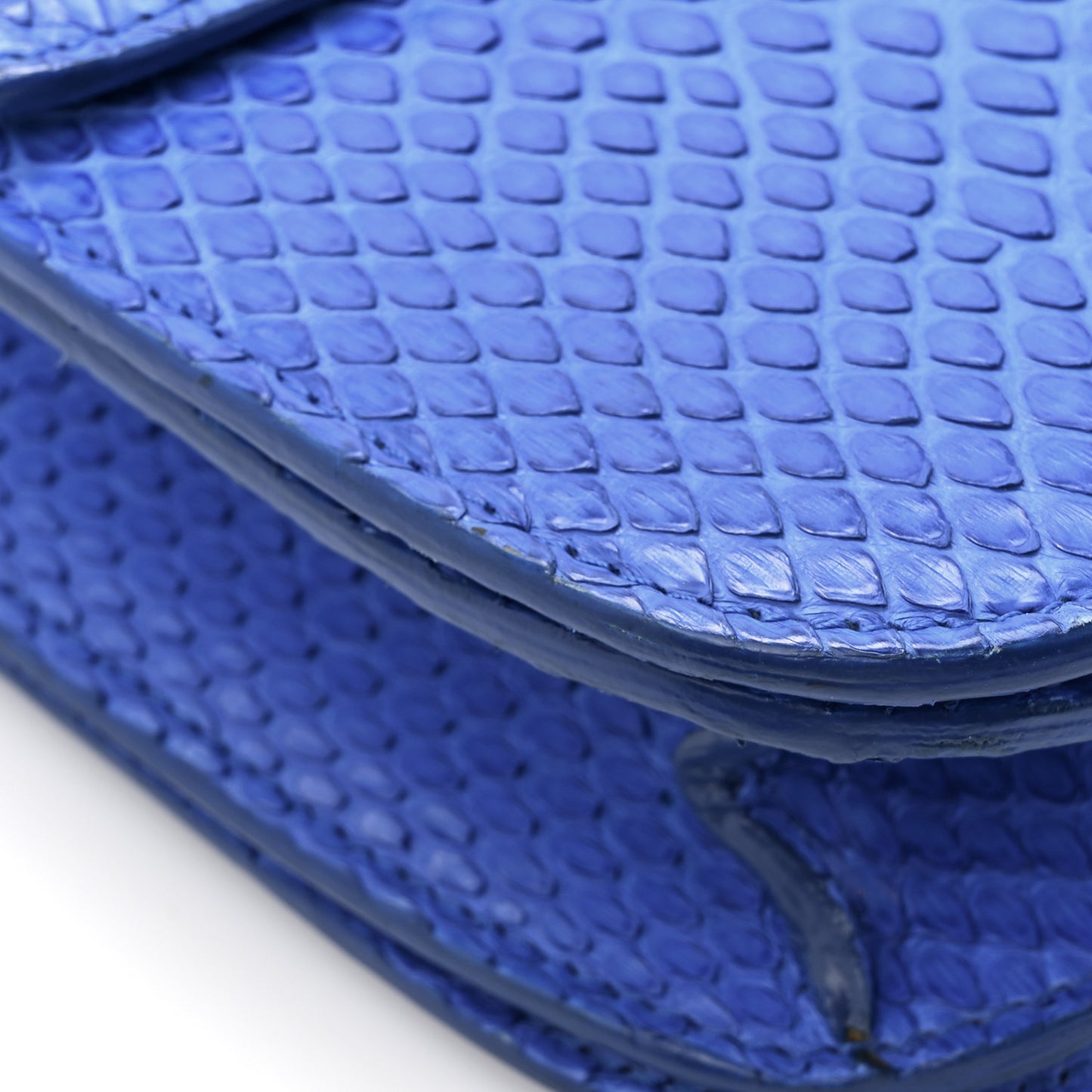 Snakeskin Medium Classic Box Flap Blue