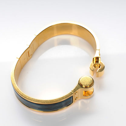 Hermes Enamel Printed Narrow Hinged Bracelet S 7 of 8