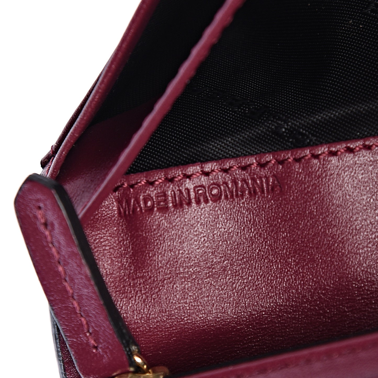 Signature Grain Calfskin Check Embossed Porter Continental Wallet Dark Plum