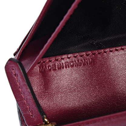 Burberry Signature Grain Calfskin Check Embossed Porter Continental Wallet Dark Plum 8 of 9
