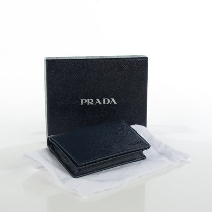 Prada Saffiano Bi-Fold Card Holder Wallet Baltico 4 of 7