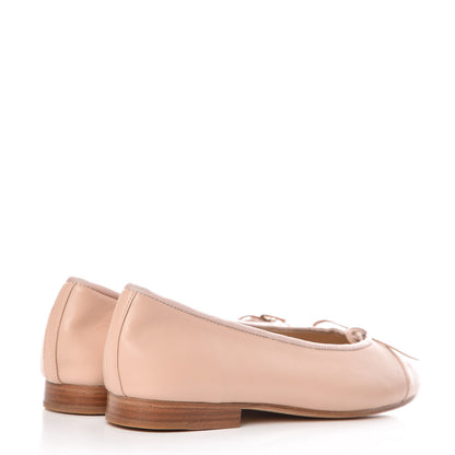 Chanel Calfskin Cap Toe CC Ballerina Flats 39 Light Pink 4 of 9
