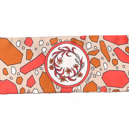 Hermes Silk La Danse Des Amazones Twilly Beige Corail Brun 3 of 4